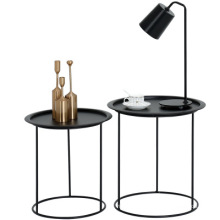 Nordic round small coffee table creative sofa side iron table